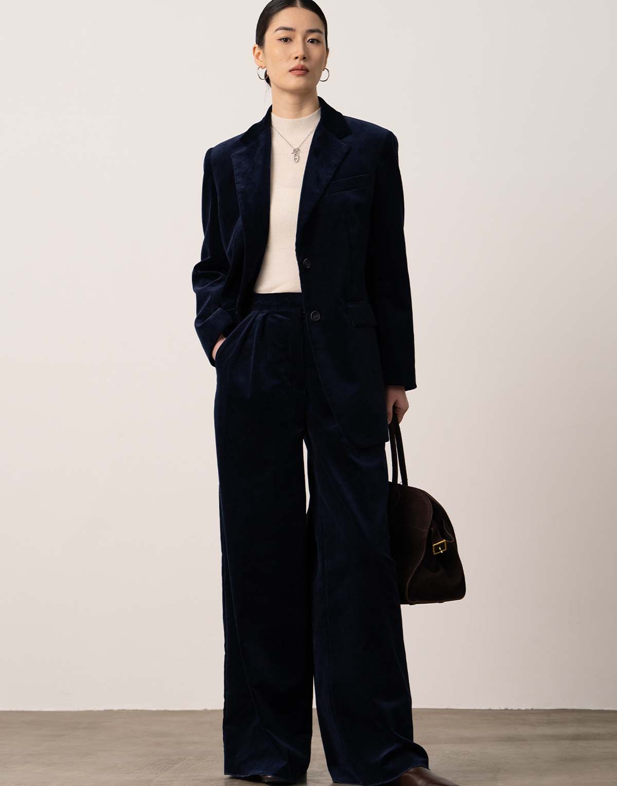 Triacetate Collarless Casual Jacket-w92